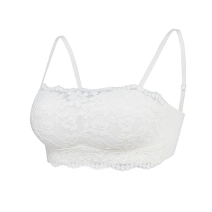 蕾丝抹胸内衣女夏季薄款小胸无钢圈防走光收副乳防下垂细肩带文胸