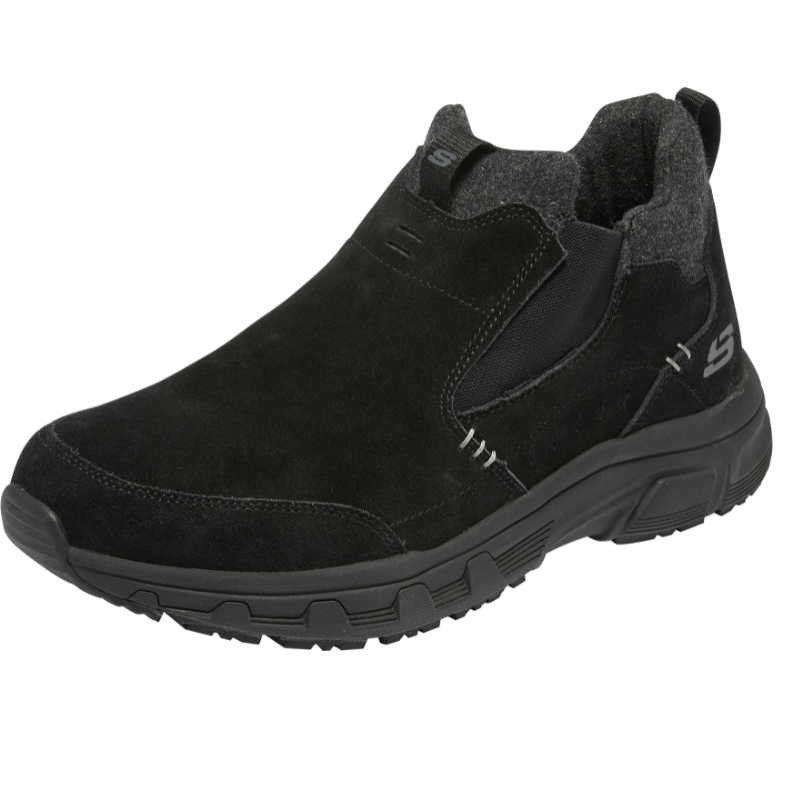 Skechers斯凯奇冬季男鞋休闲高帮鞋加绒保暖靴子厚底一脚蹬户外鞋