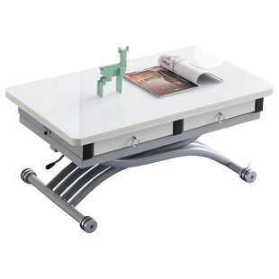 欧乐派岩板升降茶几折叠餐桌两用方形家用多功能茶台伸缩秒变餐桌