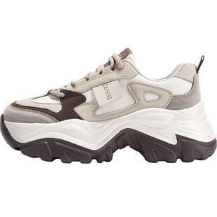 达芙妮老爹鞋女款2026新款春秋厚底鞋子美拉德拼色休闲运动鞋子女