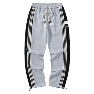 秋季加长版运动裤男120cm青少年高个子宽松直筒抽绳收口长裤110潮