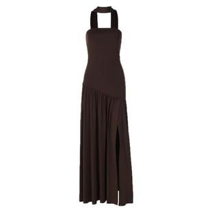 gusty法式名媛气质收腰抹胸长裙高级感欧若风轻熟御姐开叉连衣裙