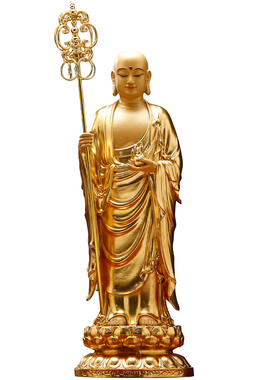 纯铜贴金地藏王菩萨家用客厅摆件