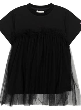 BUCH WEAR T恤女2026夏季新款网纱拼接含棉短袖上衣744525
