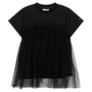 BUCH WEAR T恤女2026夏季新款网纱拼接含棉短袖上衣744525