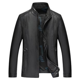 海宁真皮皮衣男士秋冬季加绒绵羊皮夹克中年爸爸装男款休闲皮外套