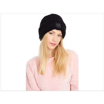 UGG毛绒纯色logo加厚冬女士帽子