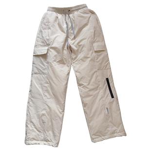 工装羽绒裤女外穿冬季可抽绳宽松洋气休闲2024欧货爆款裤子女款潮