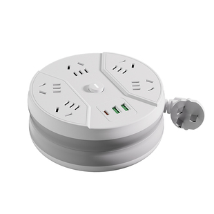 圆形插座可收纳伸缩插线板多插位插排插板带线接线板拖线板正品