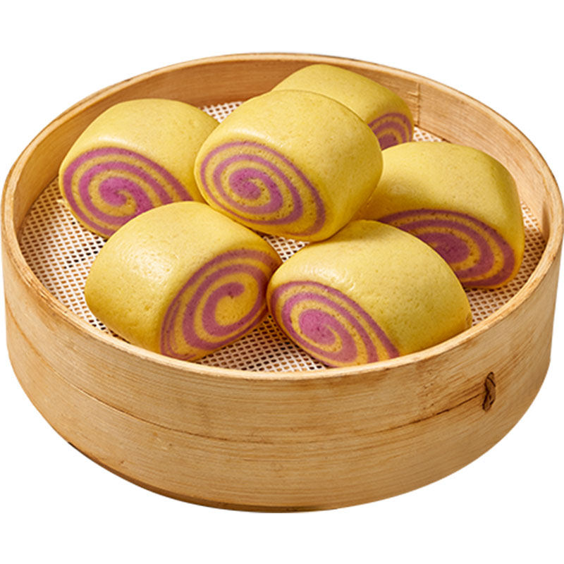 千味牛奶紫薯南瓜双色馒头早餐