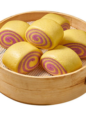 千味牛奶紫薯南瓜双色馒头早餐