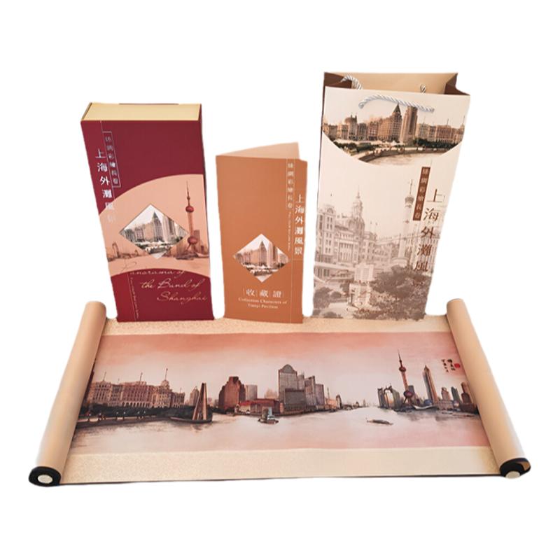 上海外滩丝绸画中国风特色礼品旅游纪念品商务外事出国送老外礼物