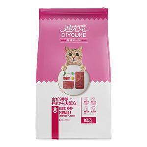 迪尤克猫粮新鲜牛肉味猫粮主粮10kg营养全价猫粮成猫幼猫20斤包邮