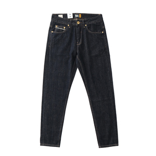 红白赤耳丹宁牛仔裤深色春秋新款原色美式复古合体直筒休闲长裤男