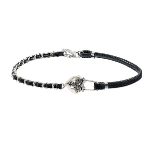 1PJewelry幸运之钥系列四叶草爱心锁头皮绳choker项链新品