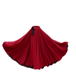 720度大摆裙两面穿雪纺纱裙新疆舞民族舞表演出广场舞女半身长裙