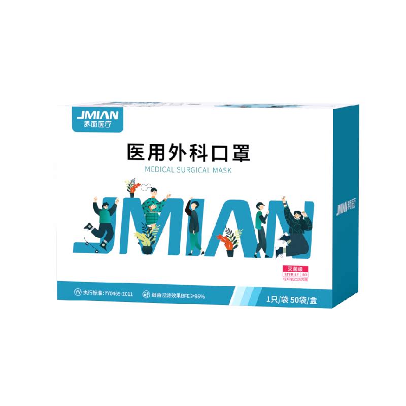 界面医用外科口罩加宽耳带医用级