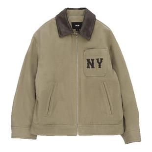 MLB官方男女情侣水洗工装翻领夹棉款运动夹克外套25秋季新款JPB01