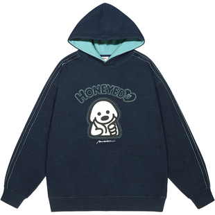 陈浚铭同款GUUKA&matsui联名小狗情侣卫衣男抗静电连帽衫加绒上衣