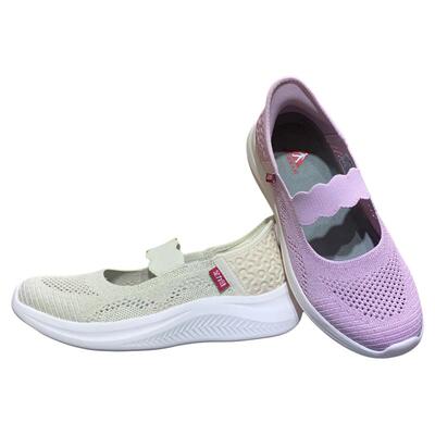 足力健老人鞋正品女士夏季新款艾草网面透气软底轻便妈妈鞋