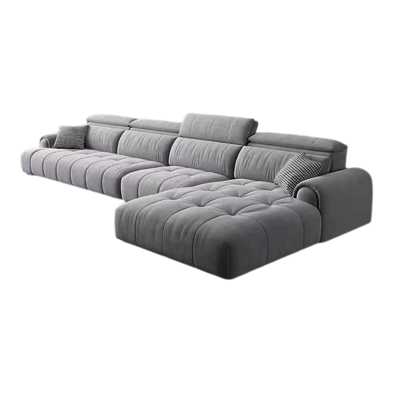 鑫铭凯瑞2025新款布艺沙发客厅奶油风泡芙磨砂绒布沙发家用组合