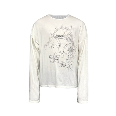 JCAESAR LONG SLEEVES 钢琴曲印花长袖 多美天丝羊毛 合体落肩