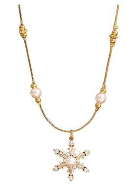 珍珠雪花锆石项链轻奢高级感气质