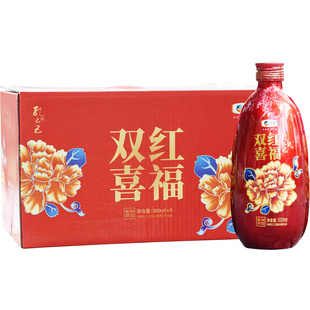 中粮花雕孔乙己红福双喜绍兴正宗黄酒500mlX6瓶装老酒整箱包邮
