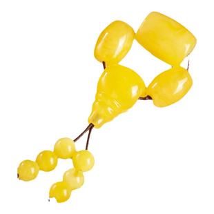 二代仿琥珀蜜蜡三通佛头套装鸡油黄桶珠散珠圆珠星月菩提手串配饰