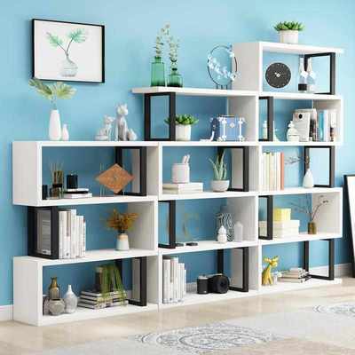 书架置物架落地现代简约儿童铁艺多层储物柜收纳展示架子客厅隔断