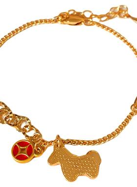 古里雅碎碎冰小马钱币手链高级感