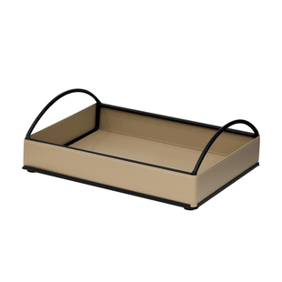 北欧简约铁艺托盘 PU皮质玄关钥匙盘 桌面收纳盒梳妆台口红收纳盘