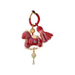 宋锦小马2026年新款马上有钱钥匙扣包挂件马年钥匙挂饰创意钥匙挂