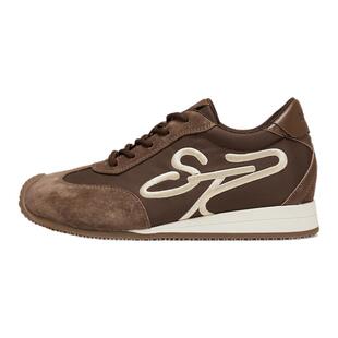 思加图复古棕色德训鞋厚底增高加绒运动休闲鞋女鞋子S3283CM4