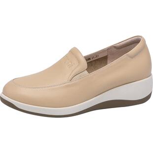 沙驰女鞋舒适小坡跟妈妈深口单鞋2025年秋季新款厚底休闲鞋乐福鞋