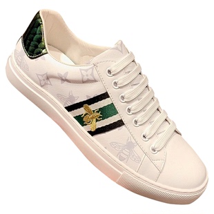 古驰汤米欧洲站男鞋2026年秋季新款小蜜蜂小白鞋男士真皮休闲鞋百