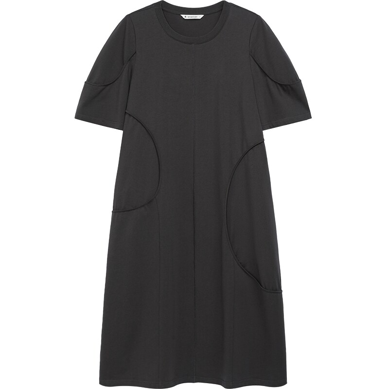 【播奥莱】播夏季纯棉设计感泡泡袖连衣裙女慵懒长裙BDR2LD0618