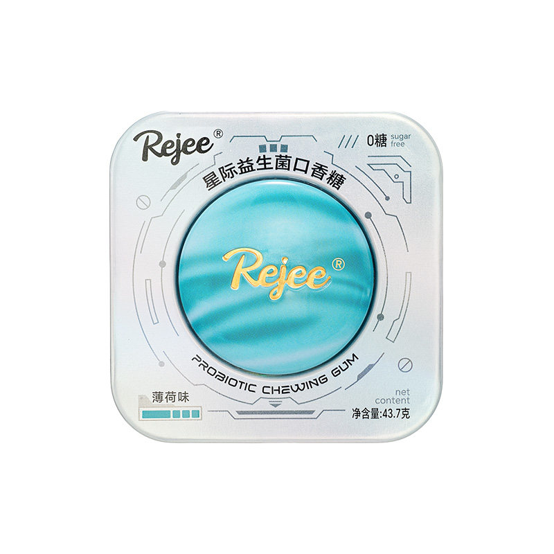 rejee星际益生菌夹心口香糖木糖醇无糖去异味持久清新玩转薄荷糖r