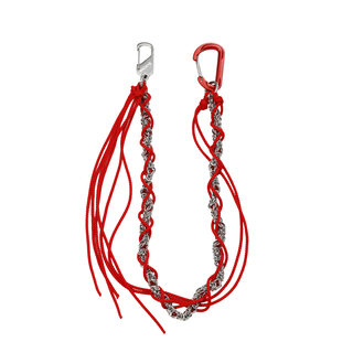 WACKYE 官方正品 红色编织缠绕金属裤链腰链配饰