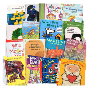 100元4本经典英文绘本好饿的毛毛虫从头到脚Go Away Mr Wolf棕熊十只橡皮鸭The Napping House大卫No, David !手斧男孩Hatchet