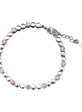 高级感瑞丽紫水晶925纯银手链女