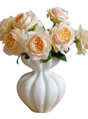 高端逼真保湿手感荔枝玫瑰花仿真花客厅高档假花餐桌花摆件摆设