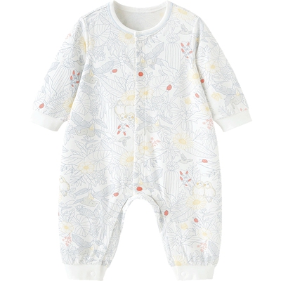 英氏婴儿连体衣春秋纯棉婴幼儿衣服新生哈衣和尚初生春季宝宝爬服