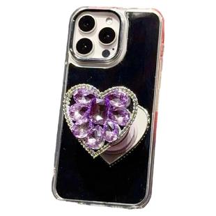 徐艺洋同款紫色闪钻爱心支架镜面适用华为80pura70手机壳14nova13新款女p50小众mate60pro高级112气质9链条女