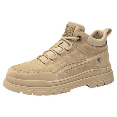 骆驼动感真皮工装马丁靴男秋冬