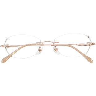 无边框纯钛小框近视眼镜女可配度数切边眼睛框镜架高级感小脸素颜