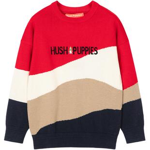 暇步士童装儿童毛衣男女童秋冬新款喜庆圆领线衣大童新年款针织衫