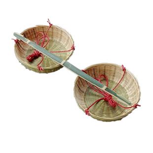 竹子箩筐竹筐竹扁担舞蹈道具竹编箩筐竹篮子演出道具儿童玩教具