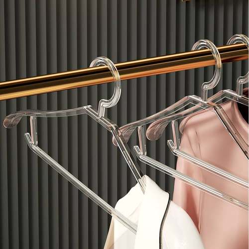 侨丰厂家直销透明衣架PET衣痕多功能撑材质无质感卧室红收纳网