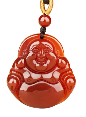 天然红玛瑙弥勒佛吊坠观音吊坠